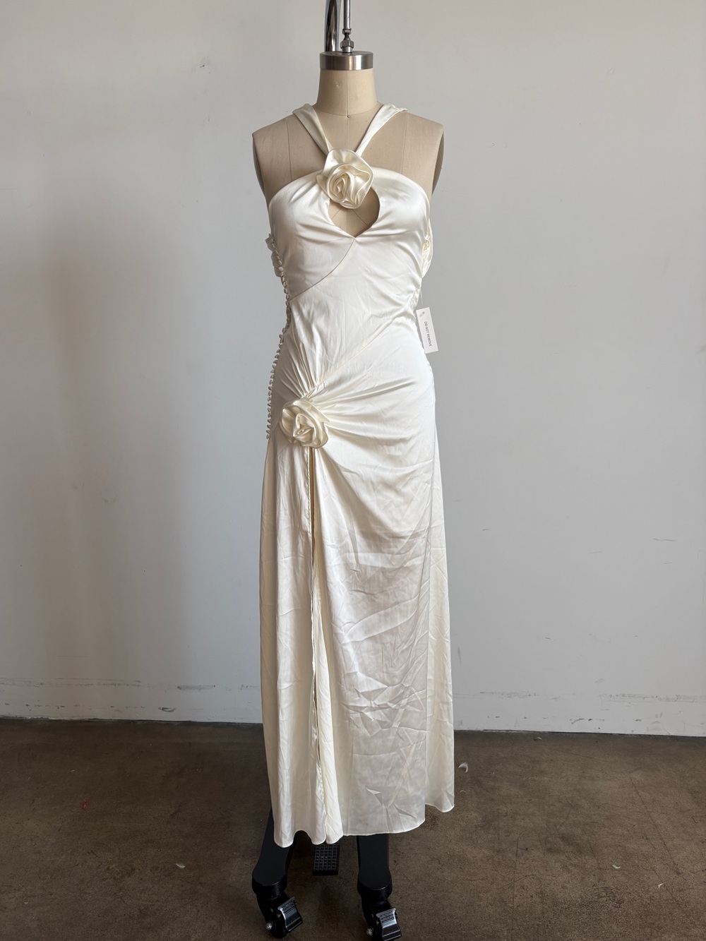 $398 NWT For Love And Lemons “Paula” Maxi Gown in White Sz XXS - Picture 4 of 13